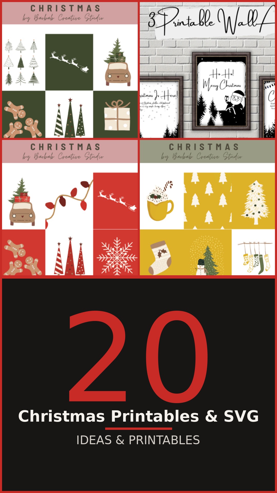 20 Christmas Printables and SVG Ideas collection